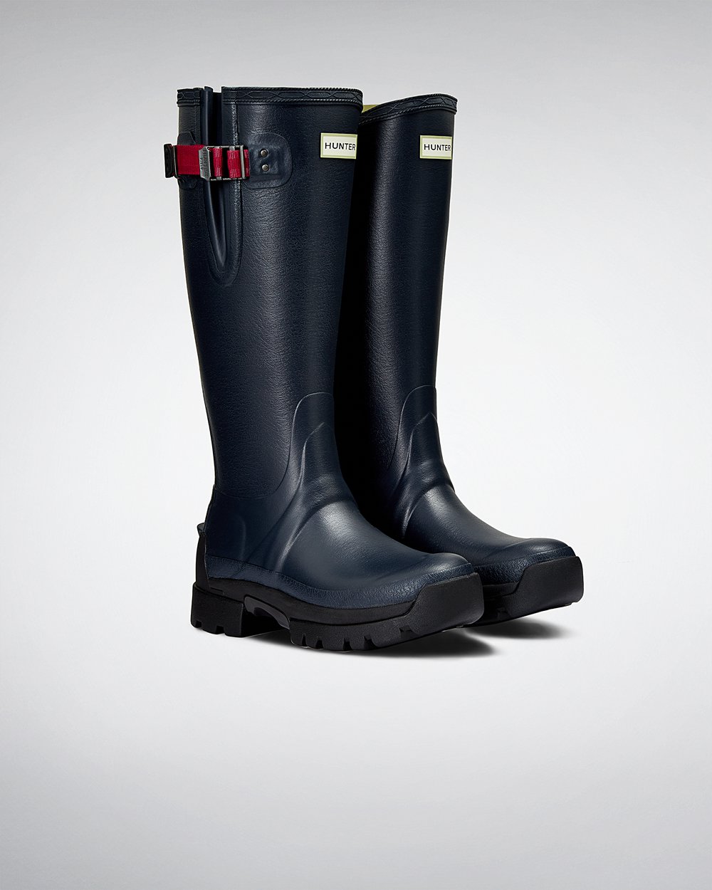 Womens Hunter Balmoral Side Adjustable 3Mm Neoprene - Tall Rain Boots Navy - 2149-FOWLX